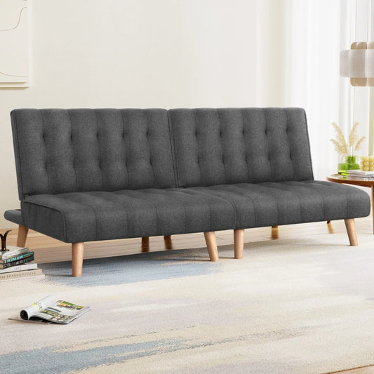 Aureta Single Seater Grey Fabric Sofa Bed - Set of 2