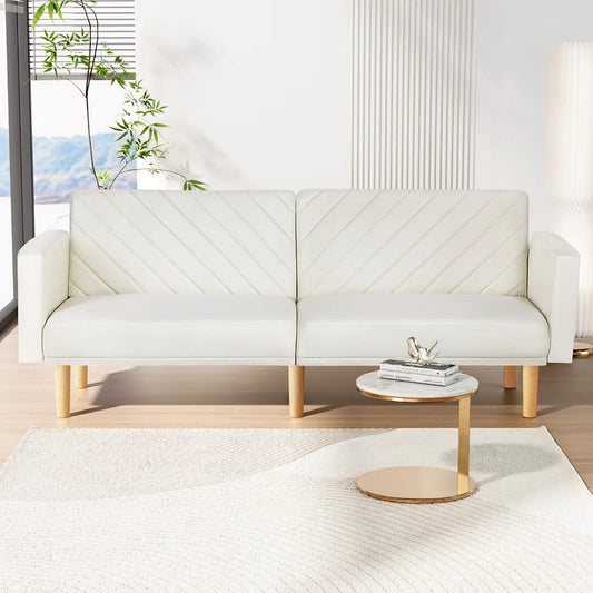 Arlo 3 Seater Sofa Bed Soft Faux Linen -Beige