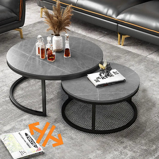 Elena 2 Dark Grey Round Coffee Table