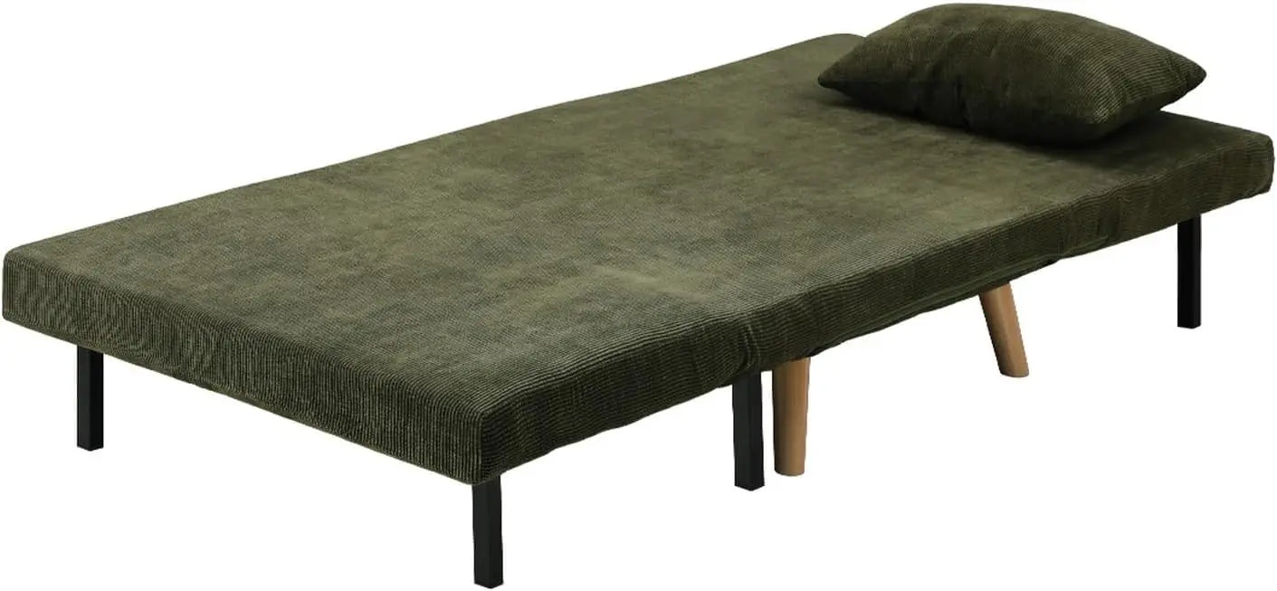 Nori Fabric Single Seater Sofa Bed - Emerald Green