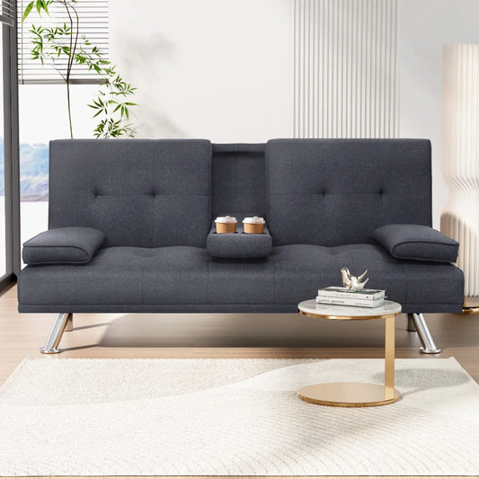 Vantura 3 Seater Fabric Dark Grey Sofa Bed