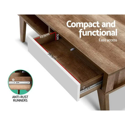 Corvin 2 Drawer Walnut Coffee Table