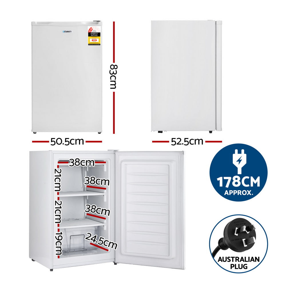 NNEDSZ Devanti 81L Upright Freezer Fridge White
