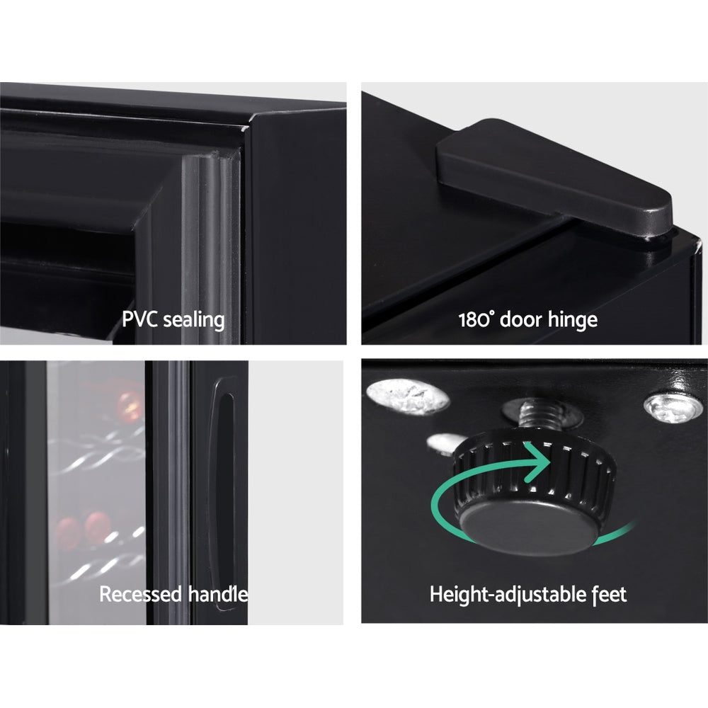 NNEDSZ Wine Cooler 28 Bottles Glass Door Beverage Cooler Thermoelectric Fridge Black