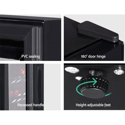 NNEDSZ Wine Cooler 28 Bottles Glass Door Beverage Cooler Thermoelectric Fridge Black