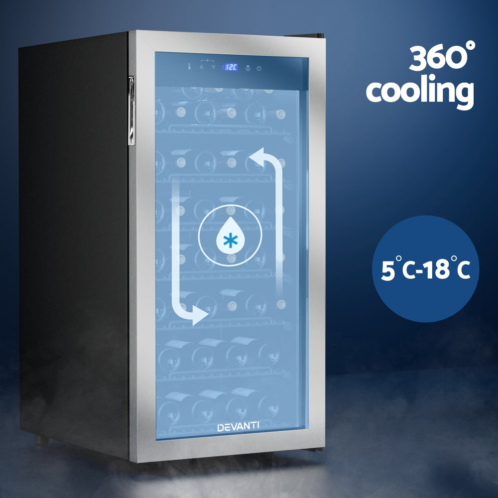 NNEDSZ Devanti Wine Fridge Cooler 42 Bottles
