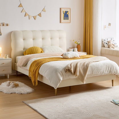 Ollie Cream Bubble Bed and Mattress for Children-3