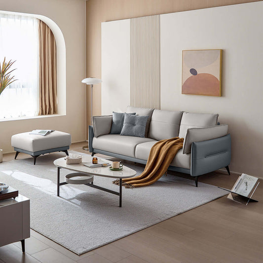 Palermo Italian 3-seater Minimalist Style Sofa with Ottoman-0