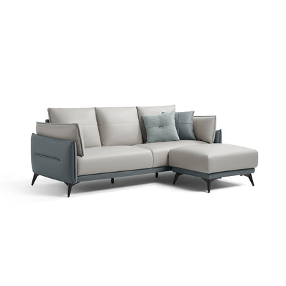 Palermo Italian 3-seater Minimalist Style Sofa with Ottoman-3